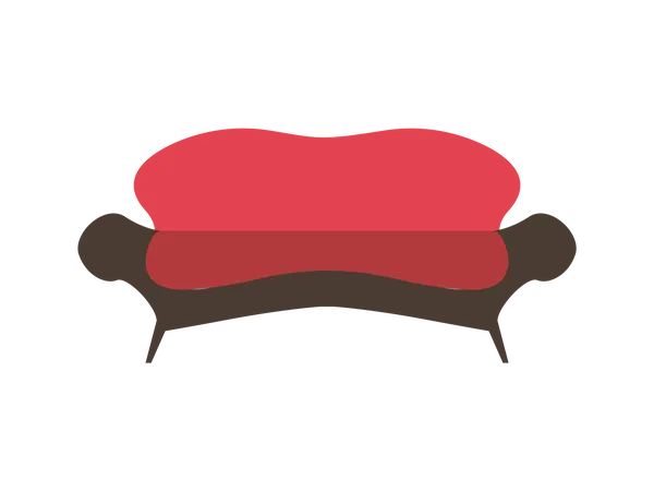 Red vintage sofa  Illustration