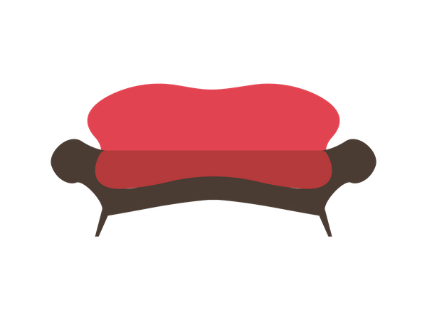 Red vintage sofa  Illustration