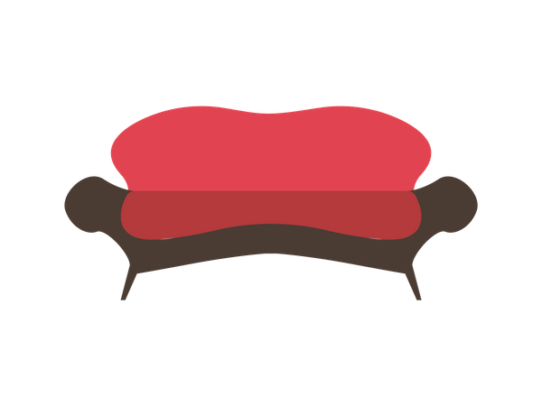Red vintage sofa  Illustration