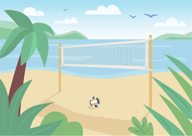 Red de voleibol de playa  Ilustración