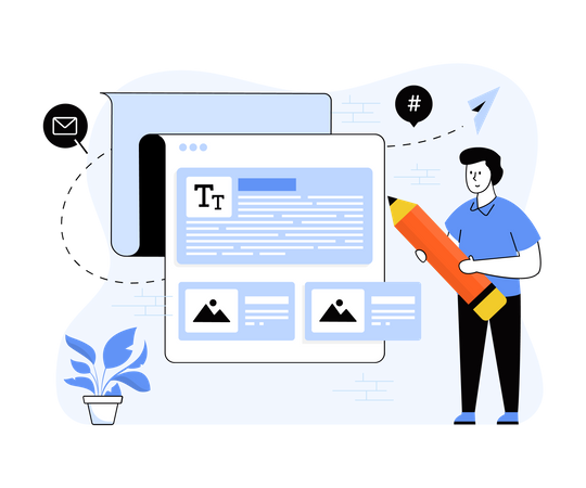 Redacción de contenido del sitio web  Ilustración