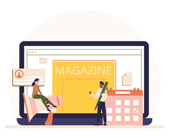 Rédacteur de magazine en ligne  Illustration