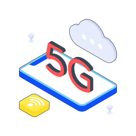 Rede 5g em nuvem  Illustration