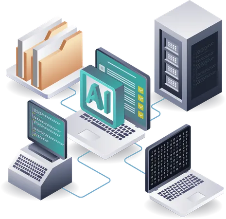 Rede de Inteligência Artificial para Controle de Dados de Servidores  Ilustração