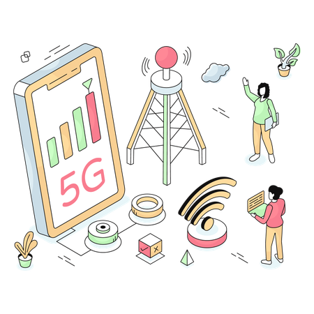 Rede móvel 5g  Ilustração