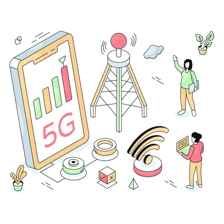 Rede móvel 5g  Ilustração