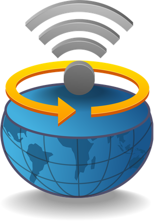 Rede Wi-Fi acima da fatia da Terra  Ilustração