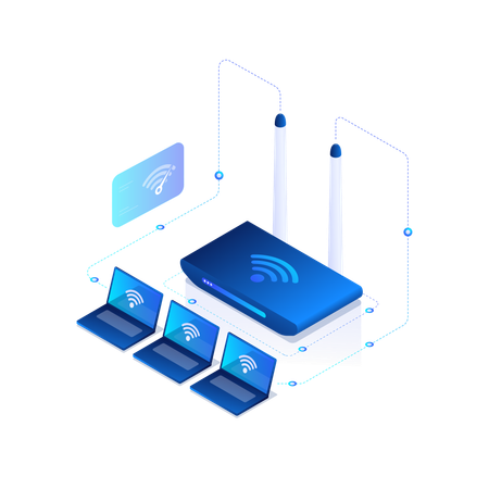 Rede wifi rápida  Ilustração