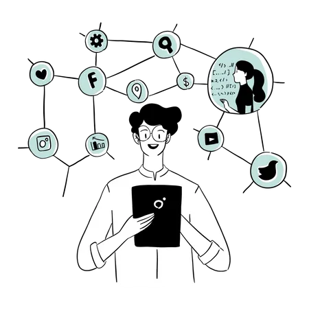 Redes de mídia social  Ilustração