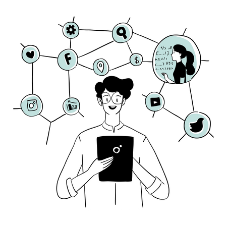Redes de redes sociales  Ilustración