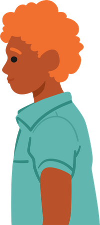 Redheaded Man With Curly Hair  イラスト