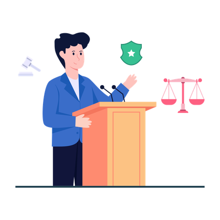 Redner hält Rede  Illustration