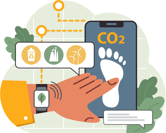 Reduce Co2 Emission  Illustration