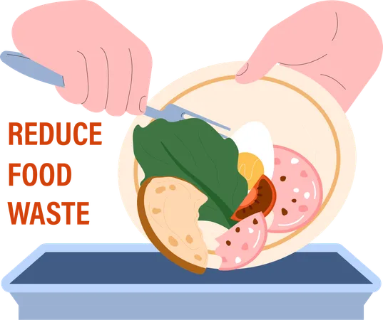 Reduce food waste  일러스트레이션