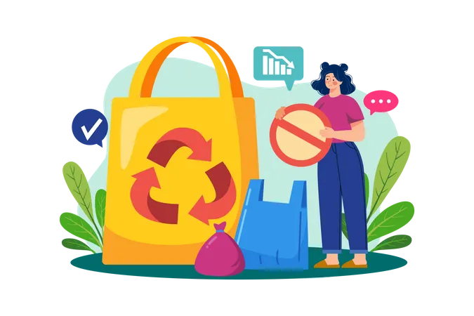 Reduce Plastic Bag Campaign  Illustration