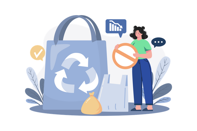 Reduce Plastic Bag Campaign  Illustration