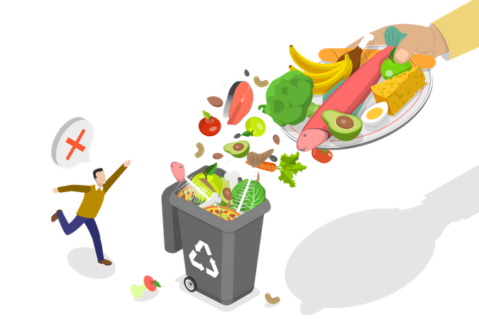 Reducing Food Waste  Illustration