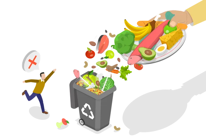 Reducing Food Waste  Illustration