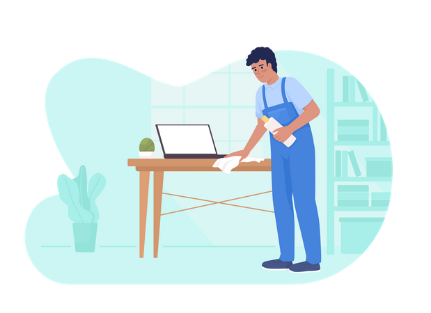 Reducing household dust service Illustration