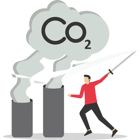 Reduzierung des CO2-Fußabdrucks  Illustration