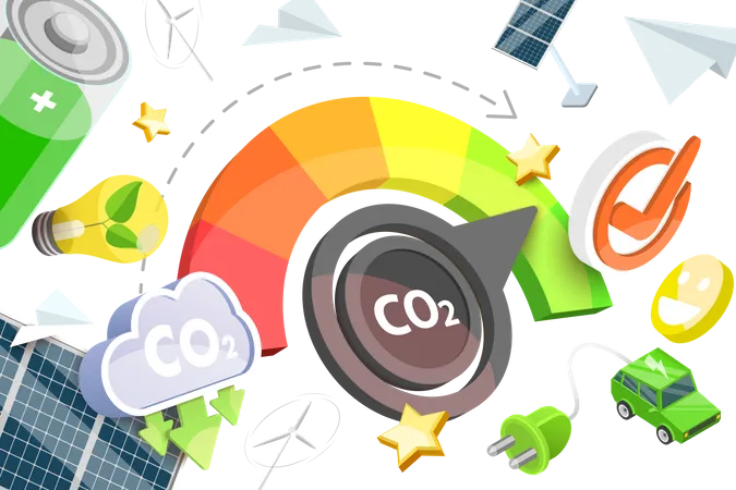 Reduzierung der CO2-Emissionen  Illustration