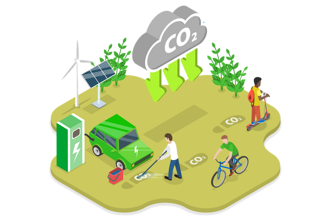 Reduzierung der CO2-Emissionen  Illustration
