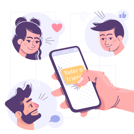 Refer A Friend  Illustration