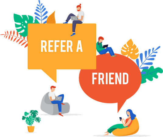 Refer a friend  イラスト