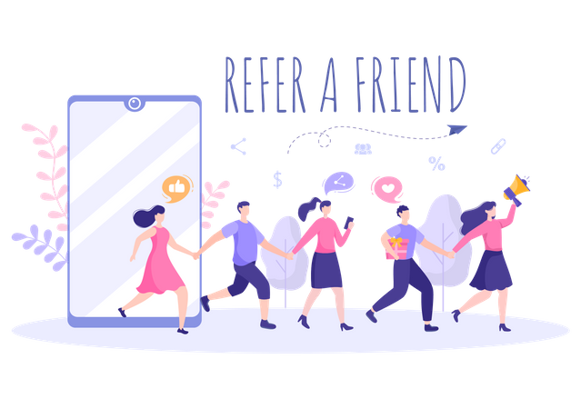 Refer a Friend marketing Illustration