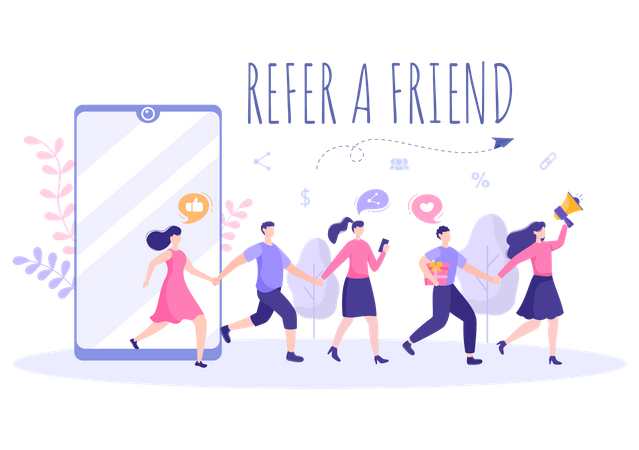 Refer a Friend marketing  Illustration