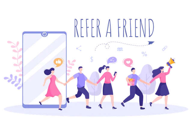 Refer a Friend marketing  Illustration