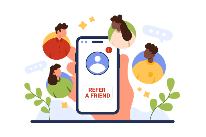 Referral loyalty program invite friend  Illustration