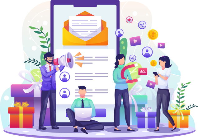 Referral marketing  Illustration