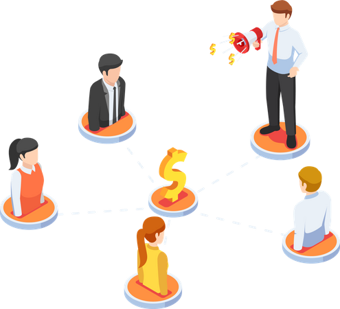 Referral marketing network  Illustration