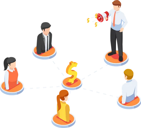 Referral marketing network  Illustration