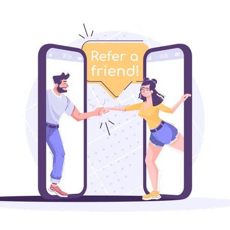 Referral Marketing Social Media Post  Illustration