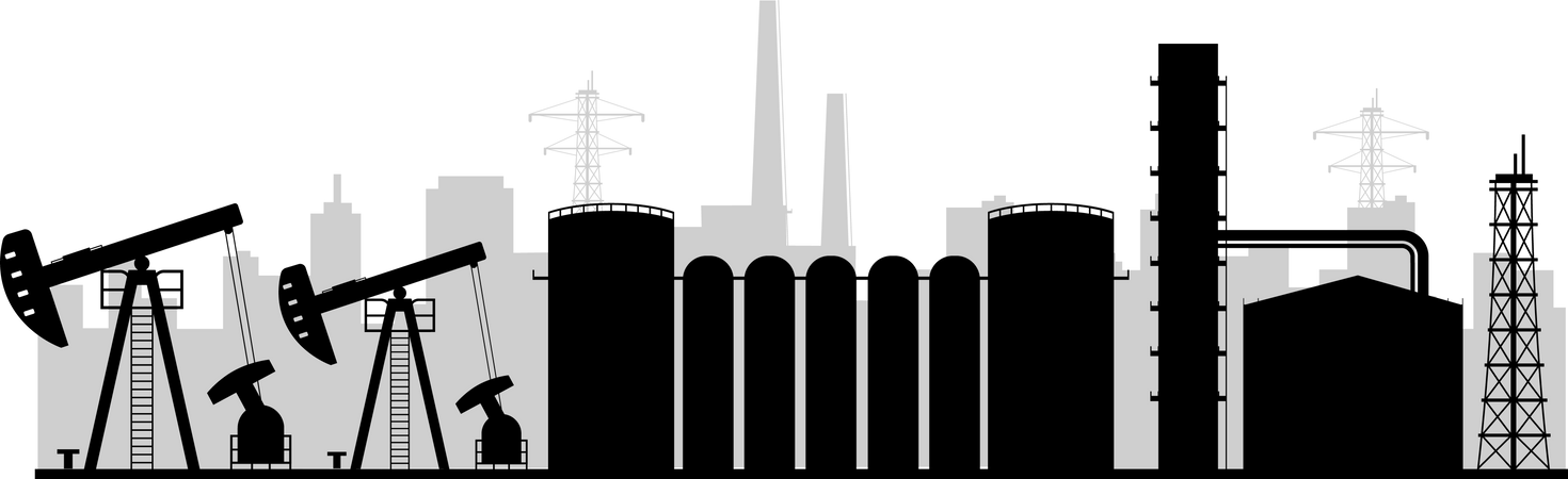 Refinery plant Illustration