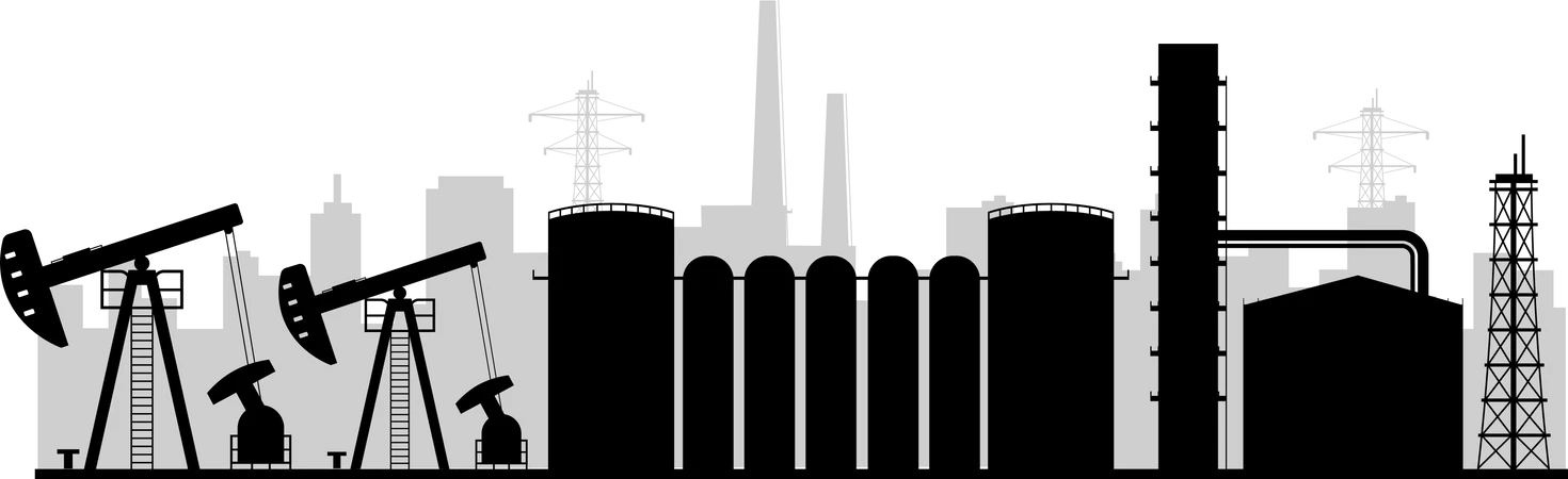 Refinery plant Illustration