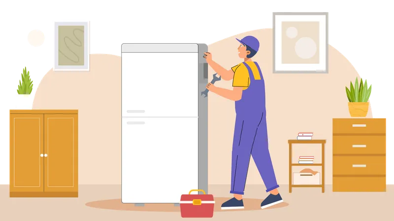 Refrigerator repair service  Illustration