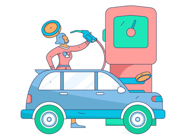 Refueling the car  Illustration