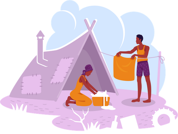 Refugee camp  Illustration