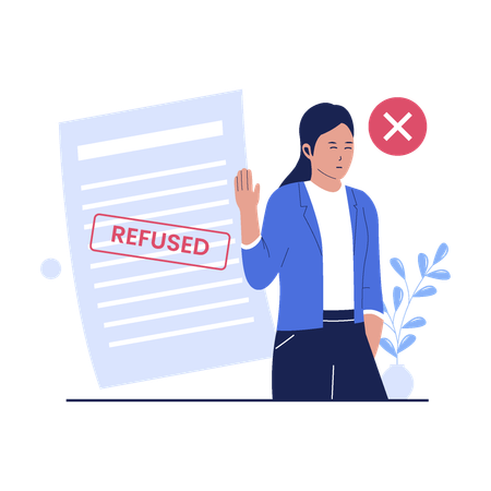 Refused paper document  Illustration