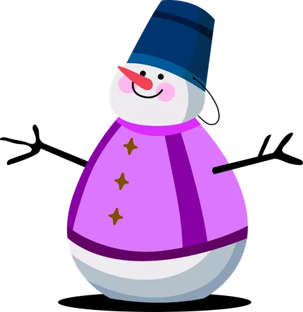 This Snowman Adorned With A Golden Crown And A Majestic Purple Cloak Stands Proud And Tall Bringing A Regal Touch To The Winter Festivities Illustration