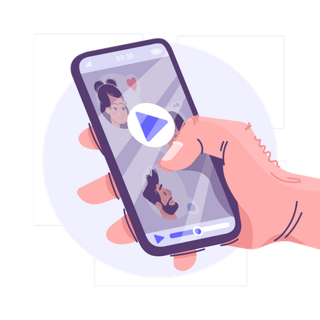 Regarder des vidéos sur mobile  Illustration