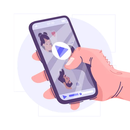 Regarder des vidéos sur mobile  Illustration