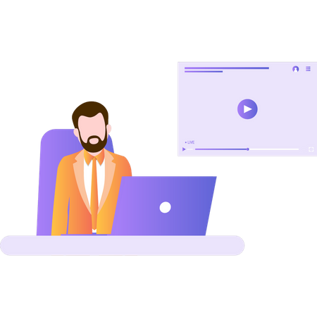 Regarder une vidéo en direct  Illustration