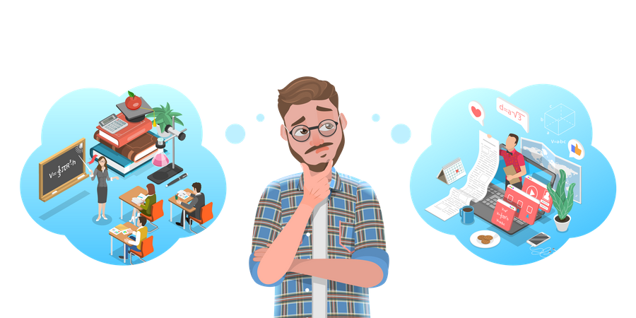 Regelmäßige Lehrveranstaltungen und Fernunterricht  Illustration