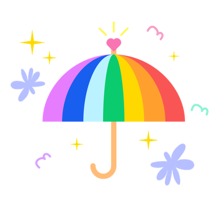 Regenbogen-Regenschirm  Illustration
