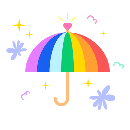 Regenbogen-Regenschirm  Illustration