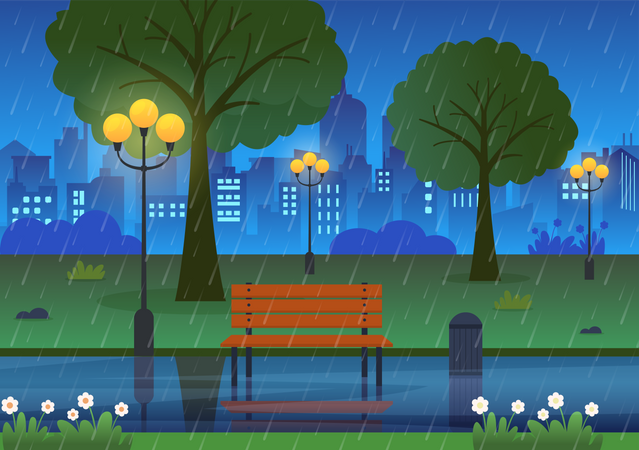 Regenpark  Illustration